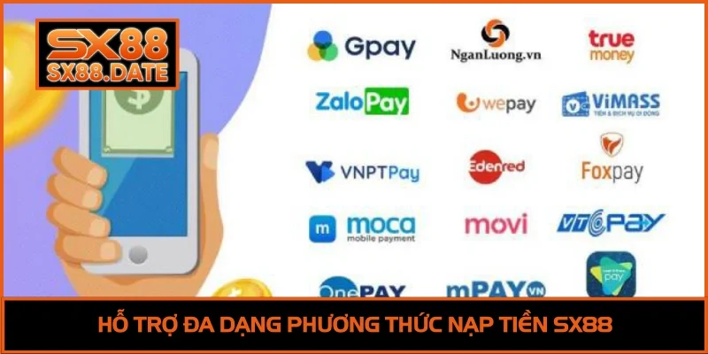 Nạp Tiền SX88 | Thành Công 100%, Nhận Ưu Đãi Hấp Dẫn Hỗ trợ đa dạng phương thức nạp tiền SX88